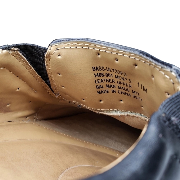 Bass & Co. | Ulysses Black Genuine Leather Square Toe Classic Slip On Loafers 11 - Picture 9 of 12